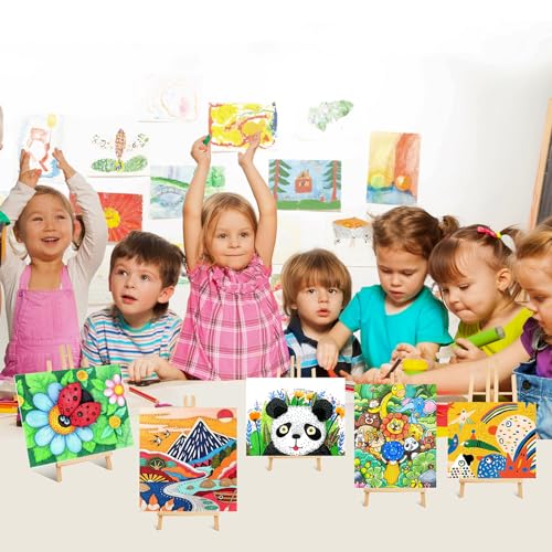 ESRICH 24 Pack 11.8" Wood Easels,Tabletop Easel for Painting,Painting Party, Displaying Canvases, Kids Student Table School Desktop, Portable Canvas Photo Picture Sign Holder - style: 11.8"-24P