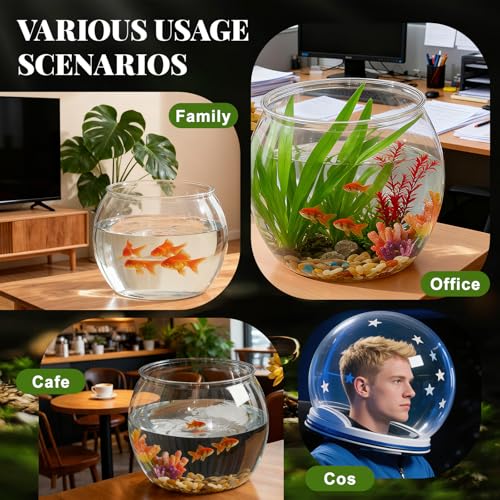 Geelin 5 Gallon Plastic Fish Tank Large Bowl Shatterproof with Crystal Clear Clarity for Terrarium, Flower Vase Centerpiece Gift for Fish Lovers (Round) - size: 5 Gallon, style: Round