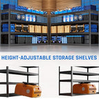 67" W Garage Shelving Heavy Duty, 4 Tier Garage Shelves, 68" H Adjustable Storage Shelving Unit, Commercial Metal Shelves for Warehouse, Basement, Shop, 67" W x 20" D x 68" H - size: 68"Wx20"Dx68"H | 4 Tier