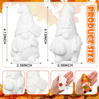 Seenelling 2 Pack Fall Gnome Ready to Paint Your Own Statues 4'' DIY Unpainted Ceramics Figurines Kit Blank Paintable Ceramics Art and Crafts Decorations - style: Fall Gnome