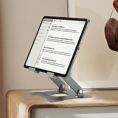 KABCON Tablet Stand,Tablet Holder for iPad,Adjustable Portable Multi Angle Desktop Stand Compatible with iPad Pro 9.7 10.5 12.9 Air Mini 1-4,Galaxy Tabs,Surface Pro Tablets,Kindle,E-Reader,Nexus-Grey - color: Small-Grey