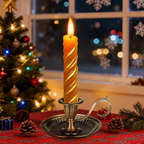 Candlestick Holders Candle Holder Stand Table Decorative Victorian Style Vintage Candle Holder with Handle for Christmas, Wedding, Dinning Party, Living Room Decor
