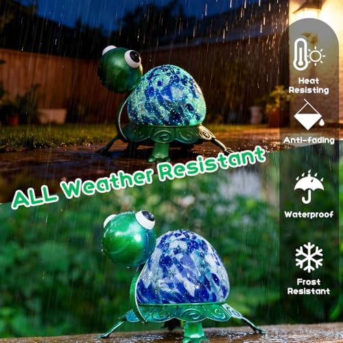 Metal Garden Statue Turtle Outdoor Decor,Luminous Turtle Statues Lawn Ornament Yard Decorations for Patio,Balcony,Yard,Lawn,Perfect Gardens Gift - color: Turtle