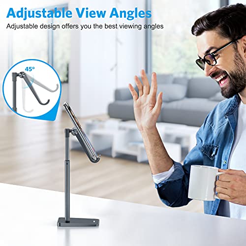 OMOTON Cell Phone Stand, Adjustable Angle Height Desk Phone Dock Holder for iPhone Air/17 Pro Max/ 11 Pro/XS Max/XR, Samsung Galaxy S20 / S10 / S9 / S8 and Other Phones (3.5-7.0-Inch), Gray - color: Gray