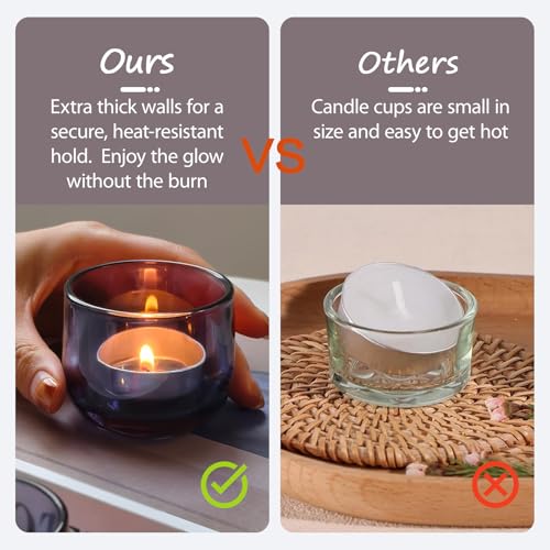 Gurfuy Glass Tealight Candle Holders 6 Set - Votive Candle Holder for Festival Wedding Propose Parties Holiday Table Centerpiece Shelf Decoration Fall Home Decor Blue - color: Darkblue