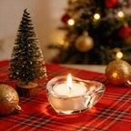Clear Tealight Candle Holders - Set of 24, Heart-Shaped Chunky Glass Candle Holder, 2.9" Diameter - CH02 - color: Clear 24pcs