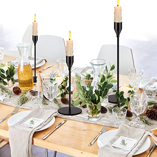Oatnauxil Matte Black Candle Holders Black Candlestick Holders Metal Candle Holder for Wedding, Dinning, Party, Fits 3/4 inch Thick Candle&Led Candles (Set of 6 Pcs) - color: Matte Black