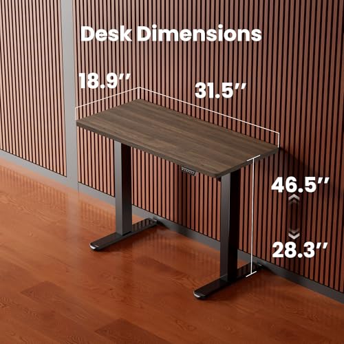 ErGear Height Adjustable Electric Standing Desk, 32 x 19 Inches Sit Stand up Desk, Memory Computer Home Office Desk, Dark Walnut - color: Dark Walnut, size: 31.5 X 18.9 Inches