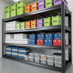 70" W Garage Shelving Heavy Duty, 4 Tier Garage Shelves, 69" H Adjustable Storage Shelving Unit, Commercial Metal Shelves for Warehouse, Basement - size: 70"Wx24Dx69"H | 4 Tier