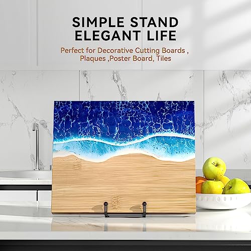 IPAME 10 Inch Large Plate Stands for Display - Metal Plate Holder Display Stand + Small Easels Picture Stand for Book, Platter, Plaque, Photo Frame, Tabletop Art (2 Pack) - size: 10 Inch