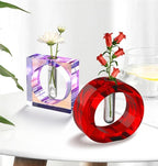 Resin Molds for Vase YIRUZWRD Silicone Mold Epoxy Resin Mold for Plant Propagation Station Resin Casting Vase Mold with 9 Test Tubes for Hydroponic Plants Flowers - color: 3 vase mold 9 tubes
