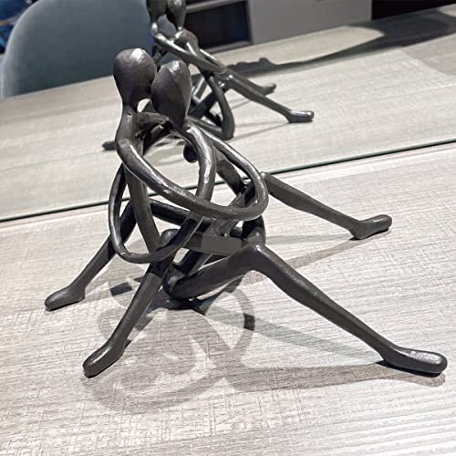 Embracing Couple Iron Sculpture, Romantic Love Metal Decor, Wedding Anniversary Engagement Valentine’s Day Gift - style: Embracing Couple