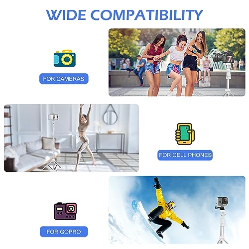 Sensyne 67" Phone Tripod & Selfie Stick, Extendable iPhone Tripod Stand with Wireless Remote and Phone Holder, Compatible with Cell Phone, Camera (Silver) - color: Silver, size: 67-inch