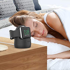 AhaStyle iWatch Stand Silicone Charging Dock Holder for Apple Watch Ultra 3, Ultra 2, Ultra, SE3, SE2, SE, Series 11 10 9 8 7 6 5 4 3 2 1 (49/46/45/44/42/41/40/38mm), Supports Nightstand Mode (Black) - color: Black