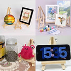 12 Pcs Mini Wood Easel Stands 6 Inch Tabletop Display Holder for Art, Photos, Menus, Wedding Cards, Small Canvases