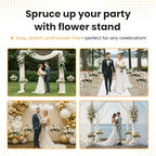 YALLOVE 2 Pack 23.75 Inch Gold Wedding Flower Stand Metal Vase Column Stand Geometric Centerpiece Vase for Home Party Wedding Decorations, Rectangular Flower Display Rack - size: 23.75 Inch