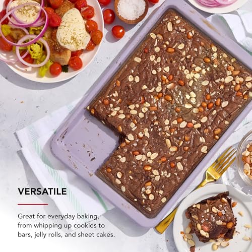 KitchenAid 9 x 13-In Nonstick Aluminized Steel Baking Sheet, Dishwasher Safe, Wildflower - color: Wildflower, size: 9 x 13 Inch