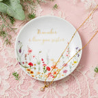 Crisky Jewelry Ring Dish for Sister Birthday Gifts, Thinking of You Gift for Sister Thanksgiving Day Christmas Graduation Gift Ideas (I Love You Sister) Floral Thrinket Tray - style: Sister I Love You