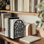 Peacoblue Metal Bookends for Shelves, Modern Decorative Heavy Duty Study Book Support Stoppers for Office, Desk, Shelf, Room 5.3"x4.3"x7.8" Cast Iron Simple Tall Bookends, 1 Pair (Bible) - style: Bible
