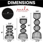 Lainon Candle Holders for Pillar Candles (Black, Set of 3) - Hand Crafted Black Metal Candle Holder Set - Metal Candle Holders Pillar for Table Centerpiece - Modern Candle Stand - 6", 9", 12" - color: Metal - Black
