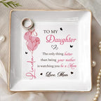 Custom Jewelry Dish for New Mom, To My Daughter Jewelry Dish, Birth Month Flower Ring Tray for Mothers Day, 1st Mother's Day Birthday Gifts for Daughter - color: Style 6