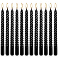 12-Pack 10' Tall Black Spiral Taper Candle Set - Dripless, Smokeless for Halloween&Christmas, Unscented Candlesticks, Dripelss Tapered Candles for Table Rituals,Memorial Prayer Wiccan Rituals. - color: 12Pack-Spiral Black-10inch