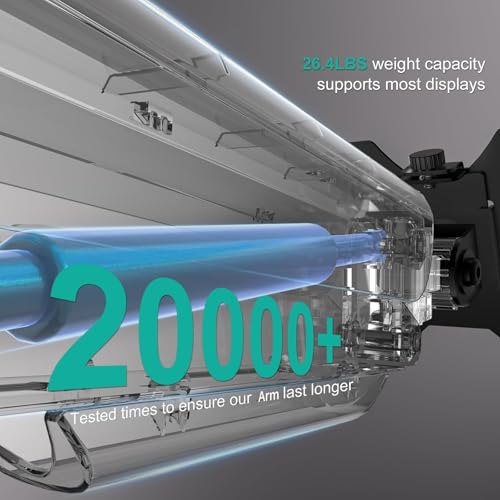 WALI Single Monitor Mount for 13-34 inch Screens, Adjustable Single Monitors Arm, Regular Screen up to 32 inch, 26.4lbs, Computer Monitor Stand for Desk, VESA 75/100mm (GSMP001N), Black - size: 13"-34", style: Single Arm