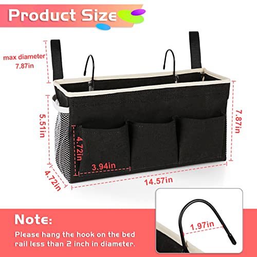 Loghot Bedside Caddy/Bedside Storage Bag Hanging Organizer for Bunk and Hospital Beds,Dorm Rooms Bed Rails,Can be Placed Glasses,Books,Mobile Phones,Keys (New Black) - color: 1pc New Black