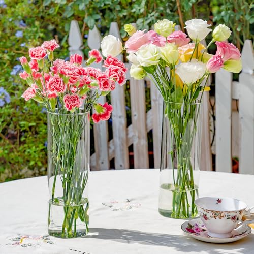 7pcs Glass Cylinder Vases for Centerpieces - 10 Inch Tall Glass Vases for Flower, Clear Flower Vase Bulk Floating Candle Vase for Table Centerpiece Wedding Home Décor - size: 7 Pack 10 Inch