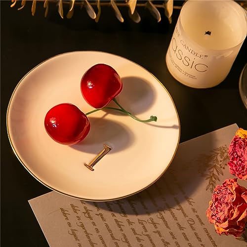 Ceramic Ring Holder for Jewelry, Jewelry Tray, Ring Dish, Aesthetic Room Decor, Engagement Gifts Bride Gifts Wedding Gifts for Women, White, 4.75"(L) - color: L