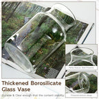 Clear Glass Vase, 4.7x7.8-inch Glass Flower Vase for Plants, Wide Mouth Vase for Home, Wedding, Living Room, Dining Table - size: 4.7”Wx7.8"H