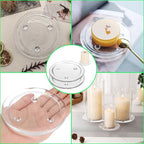 3 Pack Clear Glass Candle Plates Candle Tray Candle Holder,3 inch Transparent Round Pillar Plates for Dining Table Wedding ，Small Round Candlestick for Pillar Candle - size: 3in