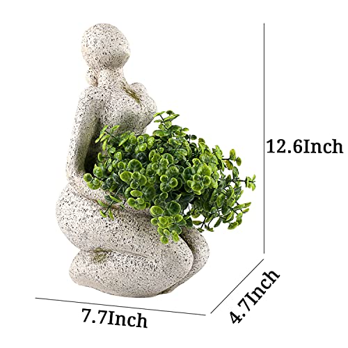 Large Planters for Outdoor Indoor Plants Head Face Planter Pot Unique Succulent Planters Flower Vase with Drainage Hole New Life - color: Woman