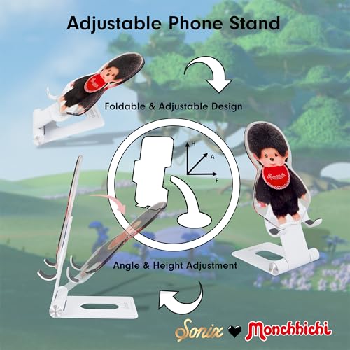 Sonix x Monchhichi Character Phone Stand | Adjustable Cell Phone Holder, Desk Stand, Dock | Monchhichi Boy - color: Monchhichi Boy