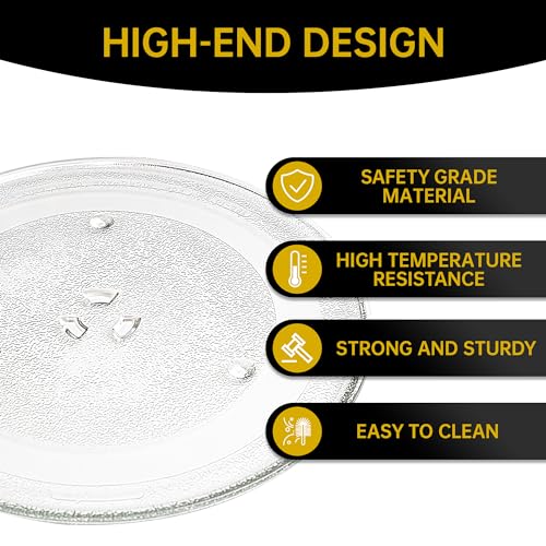 12.5" Microwave Glass Turntable Plate, 12.5" / 31.8cm Microwave Tray Replacement Glass Plate, Glass Tray Replacement for LG, GE, Samsung，Magic Chef, Hotpoint, Panasonic, Kenmore, etc - size: 12.5"