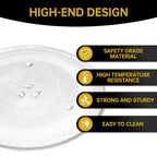 12.5" Microwave Glass Turntable Plate, 12.5" / 31.8cm Microwave Tray Replacement Glass Plate, Glass Tray Replacement for LG, GE, Samsung，Magic Chef, Hotpoint, Panasonic, Kenmore, etc - size: 12.5"