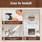 Metal Wall Candle Sconce Holder Set of 4 Wall Mount Candle Holder Pillar Holder Brass Modern Wall Candle Sconces Hanging for Living Room Farmhouse Fireplace Wedding - color: Brass, size: 4PC