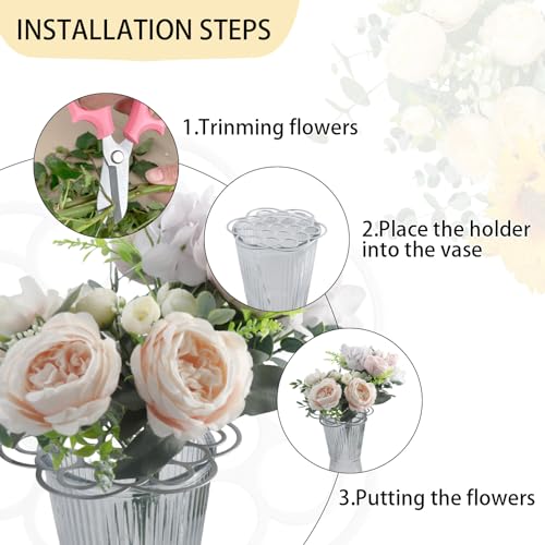 OYEFLY 6Pcs Flower Arrangement Holder,Metal Floral Grid Used for Vase Flower Arrangement Art (4in5in6in6) - color: 4in5in6in6