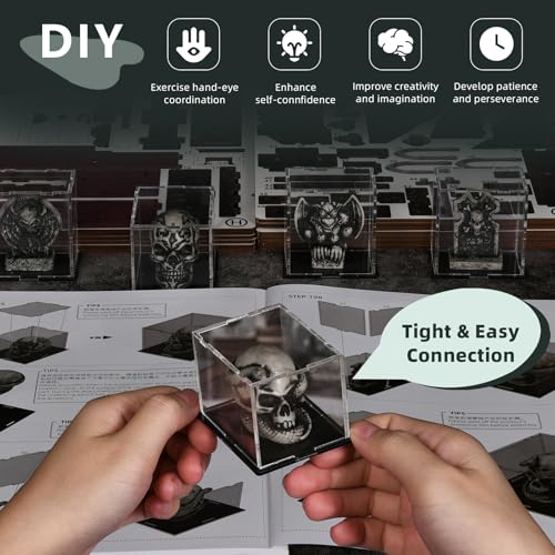 MiniCity Magic Booknook Building Set with LED Light, Mini Bookend Building Kit for Bookshelf & Home Decor, DIY Miniature Book Nook Building Model for Kids Adults Teens (Haunting Relics) - style: Haunting Relics