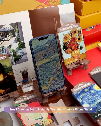 Cute and Artistic Cell Phone Stand for Desk – Multi-Functional Holder for Phones, iPads, Switch, Kindles, and Handheld Consoles.(Starry Night - Van Gogh) - style: Starry Night - Van Gogh