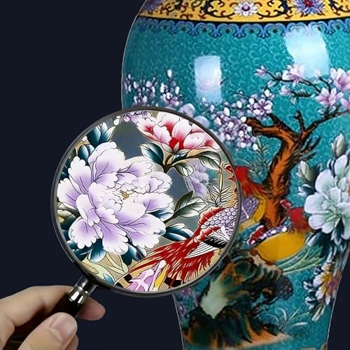 14" Jingdezhen Large Fishtail Ceramic Vase Golden Handmade Home Decorative Vase, Modern Luxury Accent for Living Room, Wedding, or Gift. Elegant Floral Arrangement Centerpiece. (Green) - color: Green