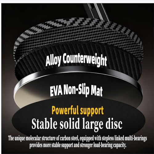Adjustable Cell Phone Stand,360 Rotating Foldable Desktop Cellphone Stand with Anti-Slip Base Portable Phone Holder for iPhone 17 16 15 14 13 Pro Max, All Smart Phones, iPad - color: Carbon fiber color