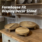 6"/8"/10" 3pcs Round Wood Riser - Plant Risers Stand for Decor - Wood Pedestal Stand Display for Kitchen Counter- Decorative Wooden Risers for Desktop/Bathroom/Livingroom/Bedroom