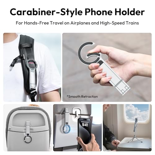 ULANZI MA30 Magnetic Phone Tripod Stand for iPhone - Aluminium Maglock Smartphone Mini Tripod Pocket Cell Phone Stand Strong Magnet Quick Mount Compatible with iPhone 17 16 15 14 13 12 Series, Silver - color: Silver
