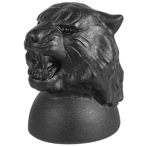 Nupuyai Hand Carved Tiger Head Statue for Home Decor, Natural Black Obsidian Crystal Figurine Stone Sculpture Decoration for Fengshui - style: Tiger Head