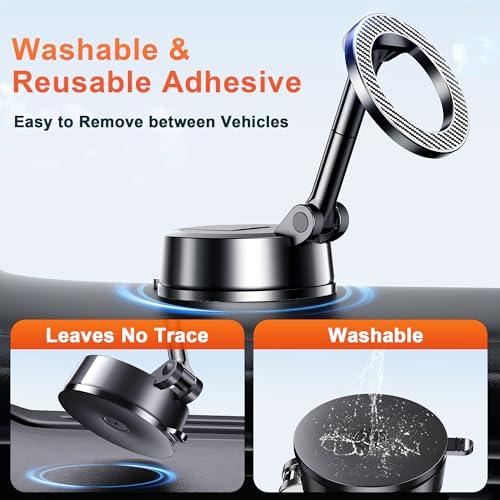 Qifutan for MagSafe Dash Mounted Holders Phone Holders for Your Car Phone Mount for Car Windshield Dashboard Universal Desk Mounts Hands Free Automobile Cell Phone Holder Fit for iPhone Smartphone - style: Dash-E