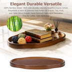 Wood Serving Tray, Wooden Tray, 14.57 Inch Irregular Decorative Serving Trays Platters for Home,Party,Coffee Table,Dining Table & Countertop - size: 14.6" x 10.2" x 0.9"