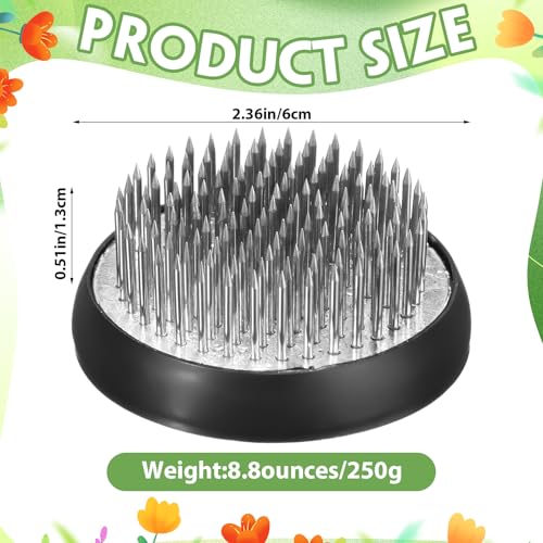 Sliner 16 Pieces Floral Frogs Round Flower Holder Japanese Ikebana Vase Kenzan Flower Arranger Floral Fixed Tools Pin for Arrangement Home DIY Craft (Silver,2.36 Inch) - color: Silver, size: 2.36 Inch