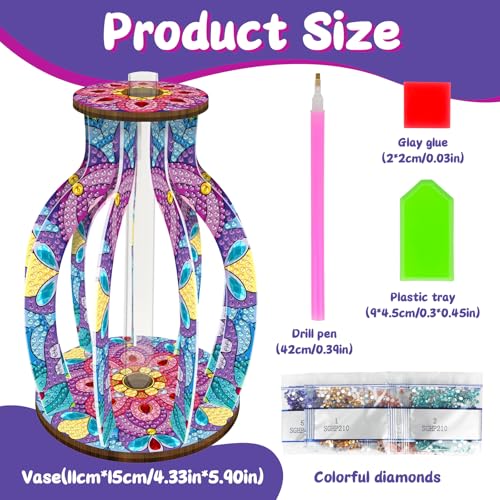 ILYUFO Diamond Art Kits for Adults, DIY Vase Diamond Art, Diamond Painting Kit, Ideal Desktop Ornaments & Thoughtful Female Gifts (Magic) - color: magic