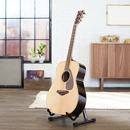 Amazon Basics Portable Adjustable Folding Guitar Stand for Electric and Acoustic Guitars, A-shape, Fully Assembled with Padded Foam, Black, 8.66 x 15.16 x 3.74 inches